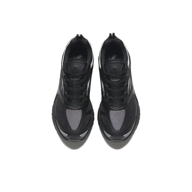 Anta Millennials Cushioned Slip Resistant Low Top Chunky Sneakers Men's Black-2