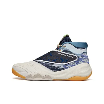 Anta Thompson KT6 Series Anti Slip Wear Resistant Mid Top Basketball Shoes Ink Blue