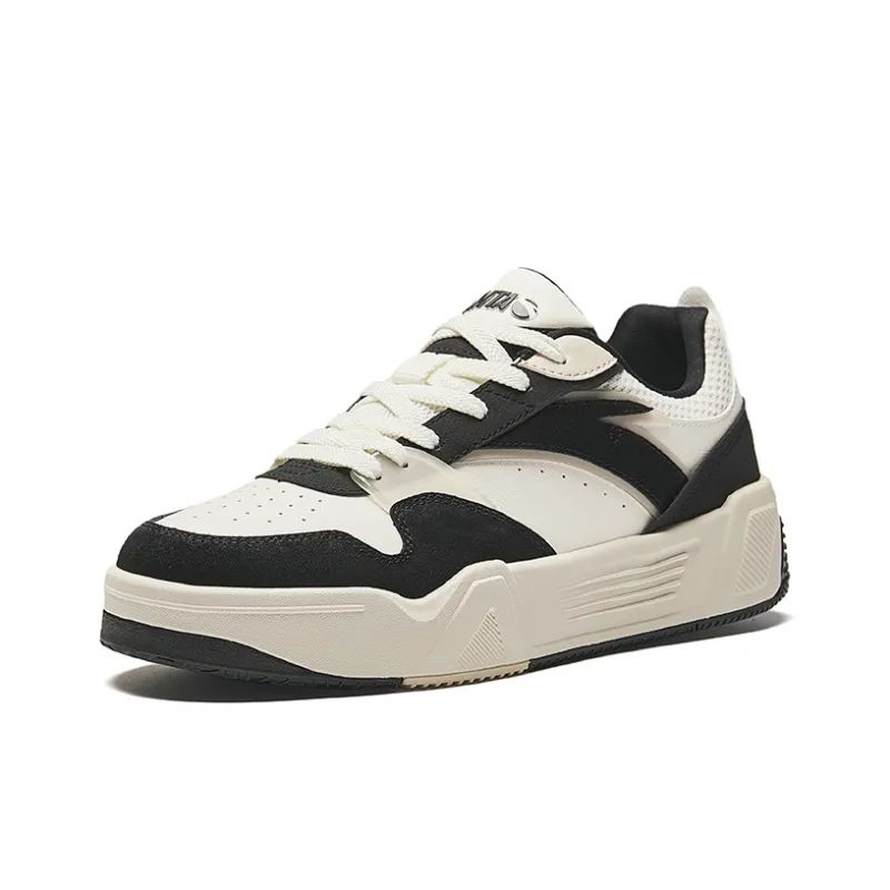 Anta C37 Series Wear-Resistant Lightweight Height Increasing Low-Top Skateboard Shoes Men's Black White-1