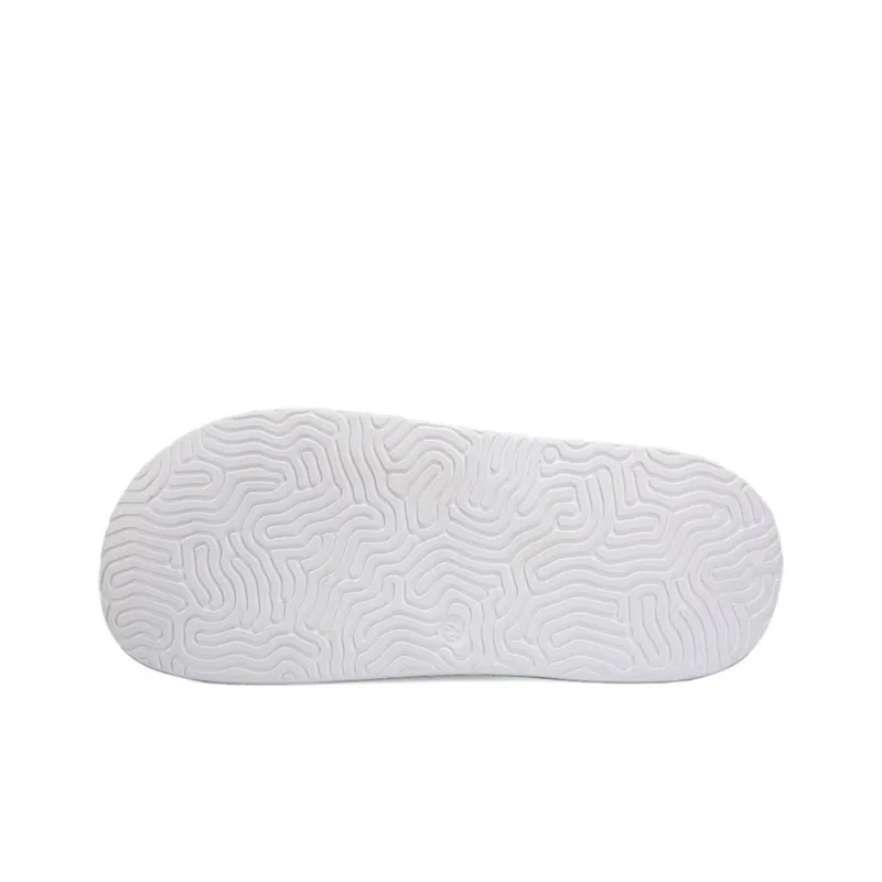 PEAK Quiet Slip Resistant Abrasion Resistant Slide Slippers Unisex White Black-4