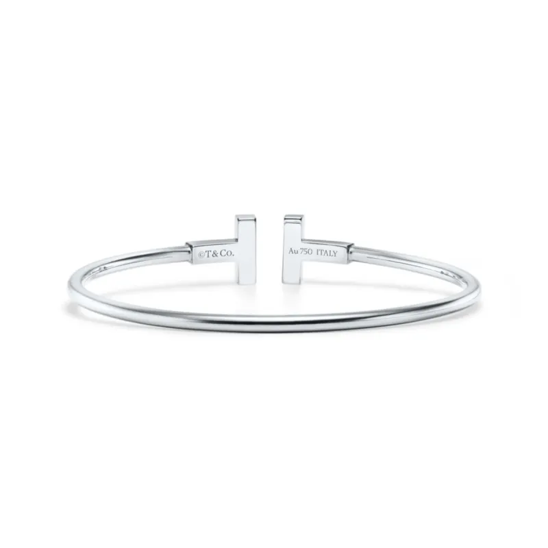 TIFFANY & CO. 18K White Gold Bangles Women's Silver-1