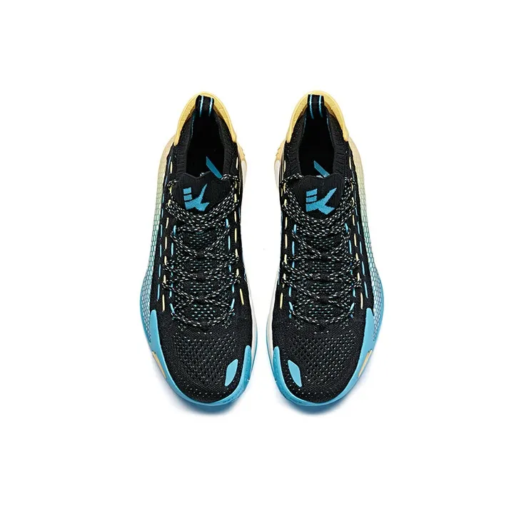 Anta KT5 Thompson Cushioning Anti-Slip And Wear-Resistant Mid-Top Performance Basketball Shoes Black Blue Yellow-3