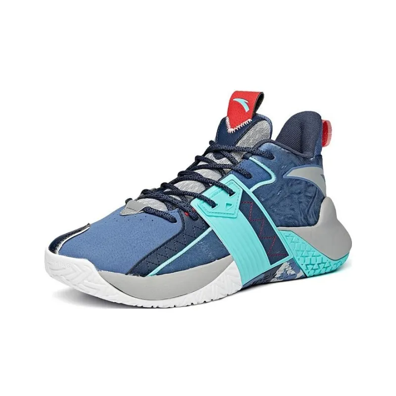 Anta Cement Busters Low Top Basketball Shoes Men's Blue Gray-1