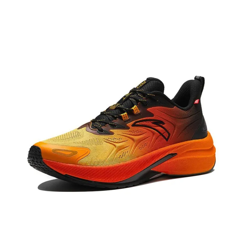 Anta Rocket 5.0 Anti Slip Wear Resistant Low Top Running Shoes Men's Black Orange-1