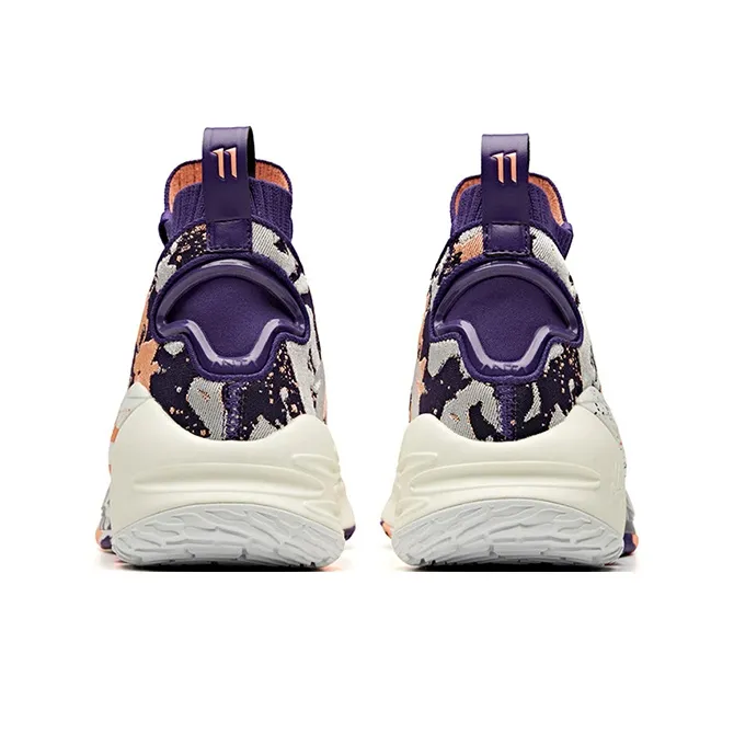 Anta KT4 Thompson, Sunset In Los Angeles Shock Absorbers With Slip Resistant Features High Top Basketball Shoes Purple-3