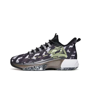 Anta Attack 3 Slip Resistant Cushioning Wear Resistant Low Top Basketball Shoes Black White Gray
