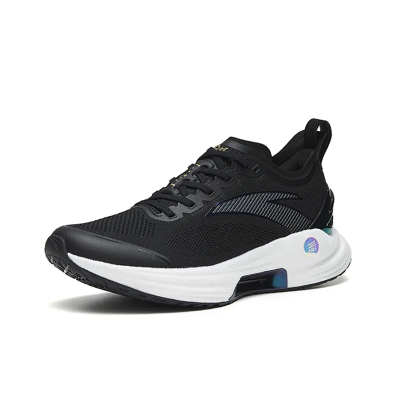 Anta Gen 3.0 Cushioning Anti Slip Wear Resistant Breathability Low Top Running Shoes Men's Black White-2