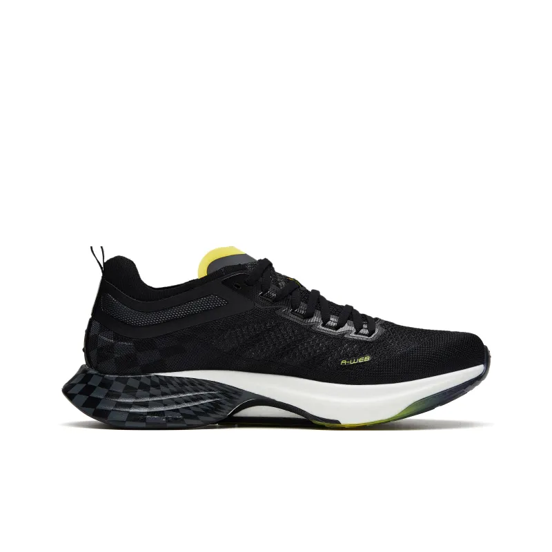 Anta Mach Pro Cushioned Slip Resistant Low Top Running Shoes Men's Black Gray-1