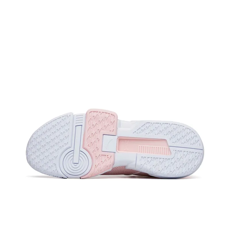 Anta Craze 1 Anti-Slip Wear-Resistant Mid-Top Performance Basketball Shoes Men's Pink White-4