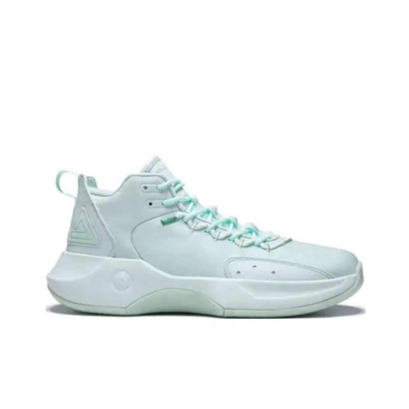 PEAK Nomadic Cushioning Anti Slip And Wear Resistant Mid Top Basketball Shoes Men's Gouache Green-1