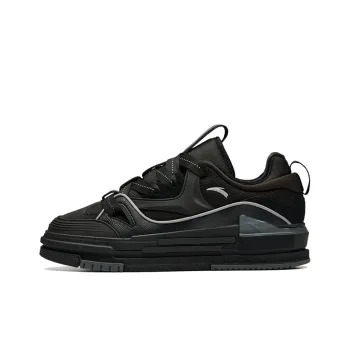 Anta Bump Puffy Shoes Wear Resistant Slip Resistant Low Top Skateboard Shoes Men's Black