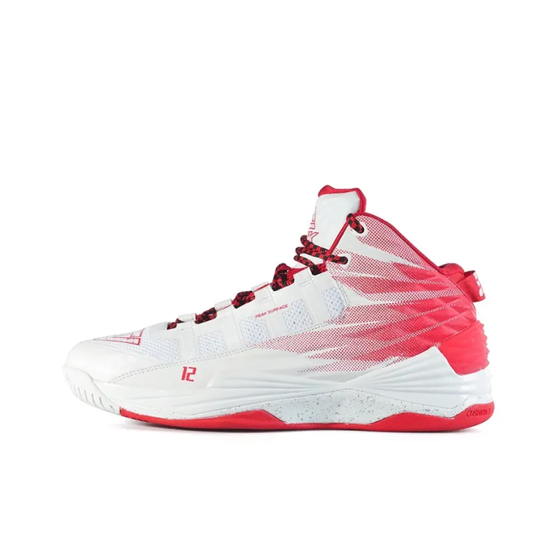 PEAK Howard Generation 1 Basketball Shoes Men Mid Top White Red-0