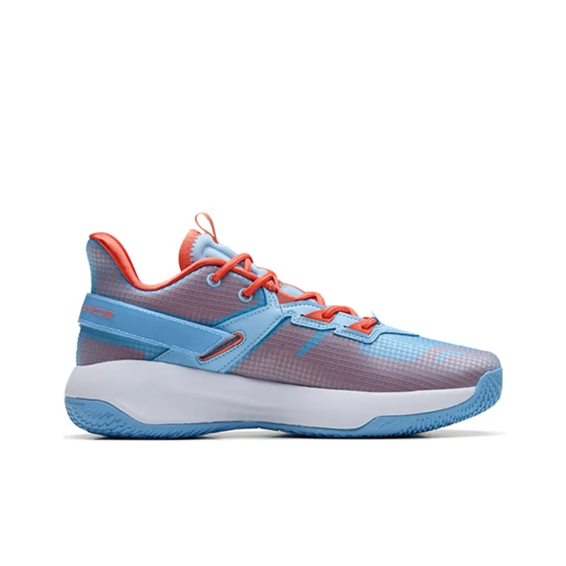 ANTA Swoosh 2.0 Basketball Shoes Men Low Top Waterfall Blue/Carthamus Orange-1