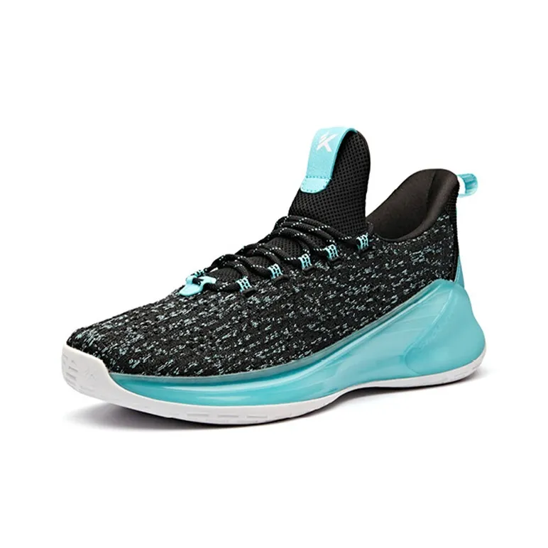 Anta Light Cavalry 4 Anti Slip Wear Resistant Low Top Basketball Shoes Men's Black Blue White-2