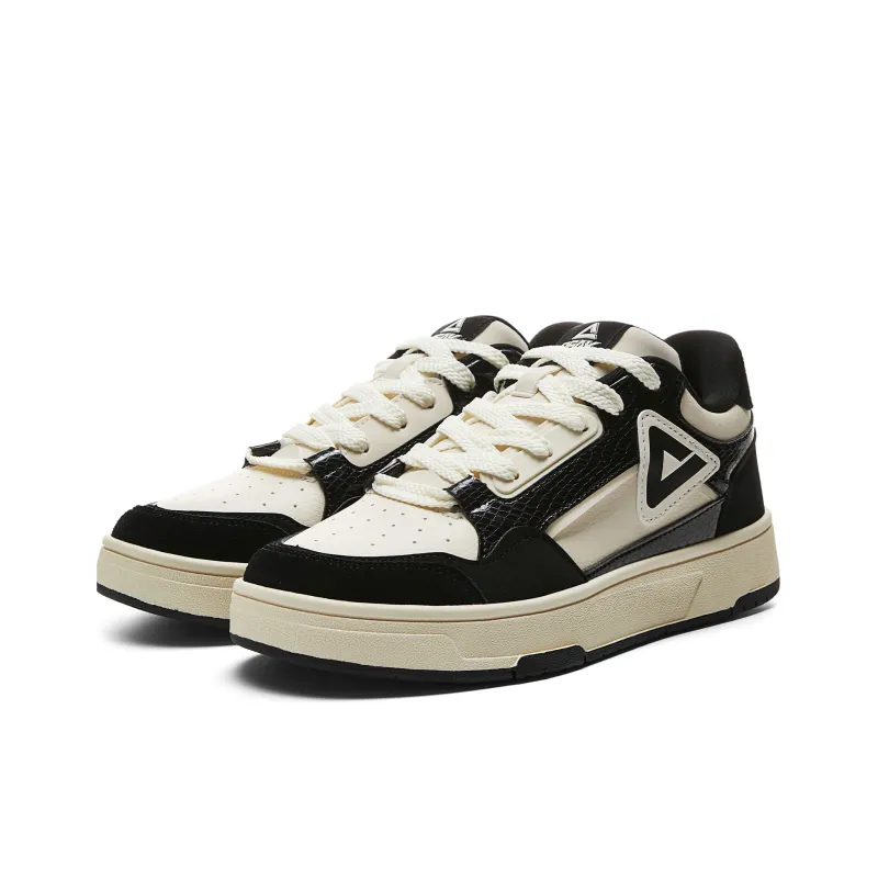 PEAK State Pole Pictorial Skateboard Shoes Men Low Top Black/Ecru-2
