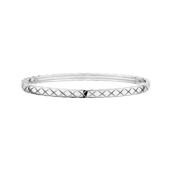 CHANEL 18K White Gold Bangles Women's Silver