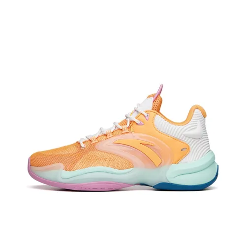 Anta Hear Wave 3 Cushioned Slip Resistant Mid Top Basketball Shoes Men's Yellow Orange