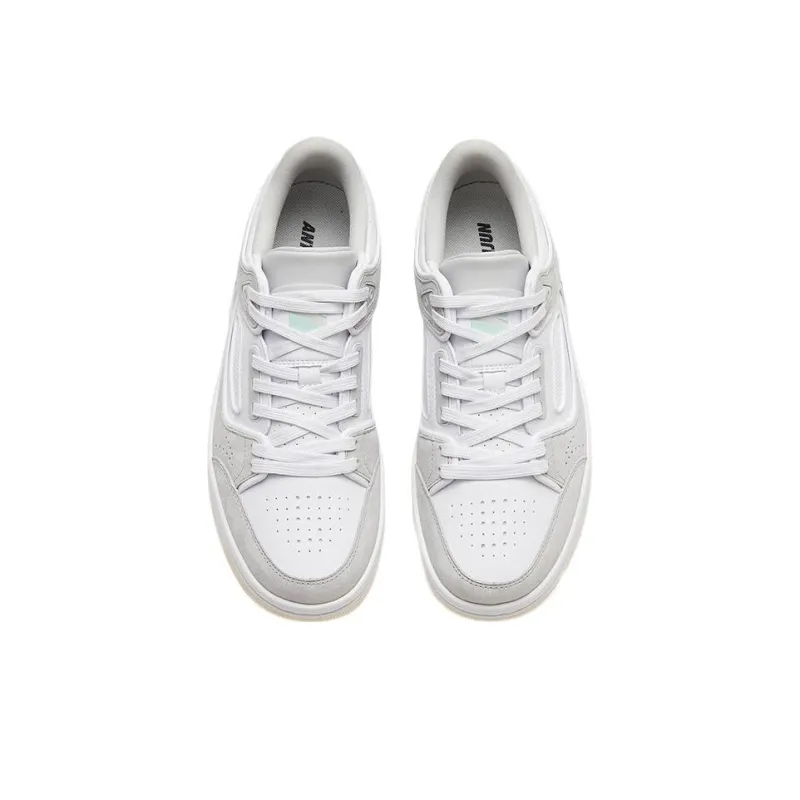 Anta Anta Champion All Weather Series Slip Resistant Cushioning Low Top Skateboard Shoes Men's White Gray-2
