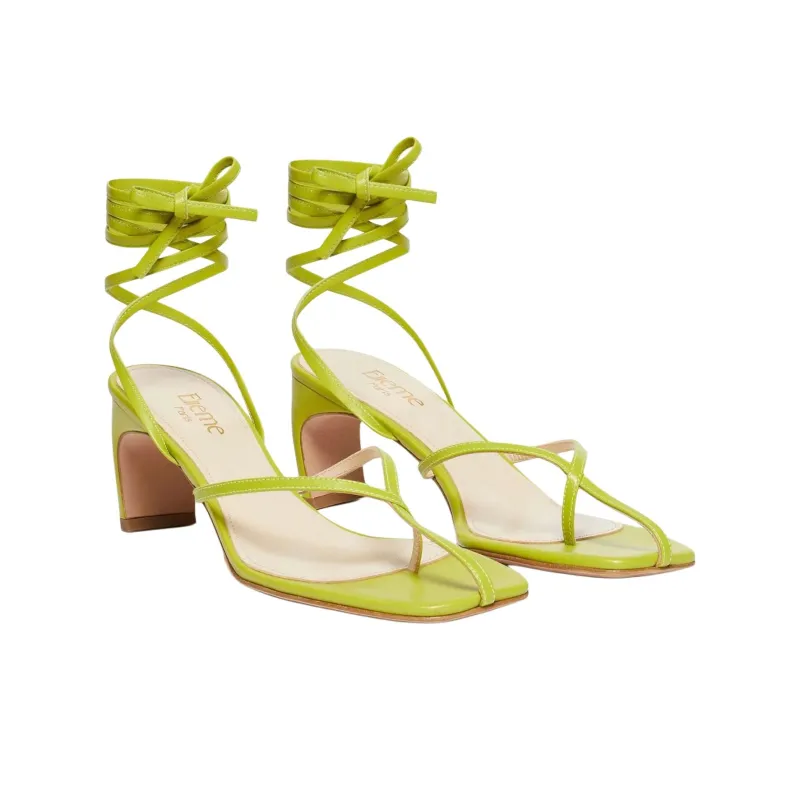 Elleme Ficelle One Strap Sandals 6.5cm Women's Green-3