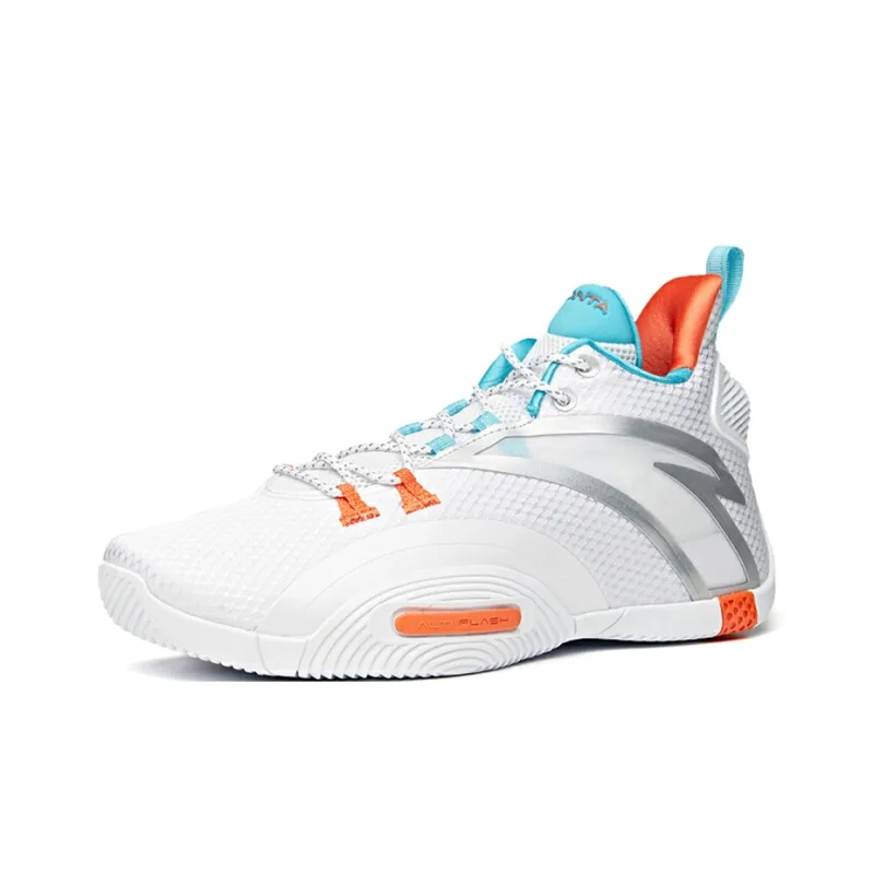 ANTA UFO3.0 Basketball Shoes Men Low Top ANTA White/Chlorine Blue/Lava Orange-1
