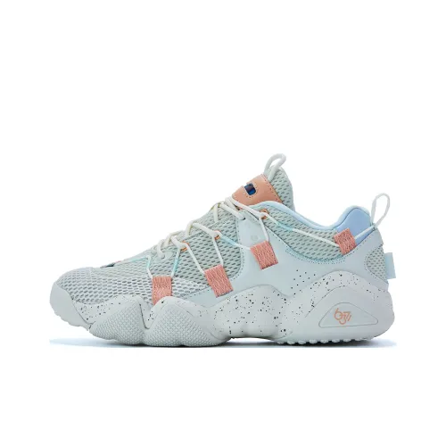 PEAK State Pole 6371 Basketball Culture Collection Sound Wave Low-Top Sports Casual Shoes Men's Milk Jade