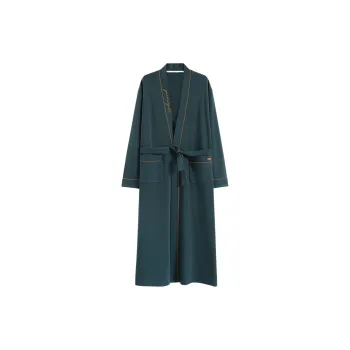 Qiao Ni Tong Pajama Robe Men's Blue Green