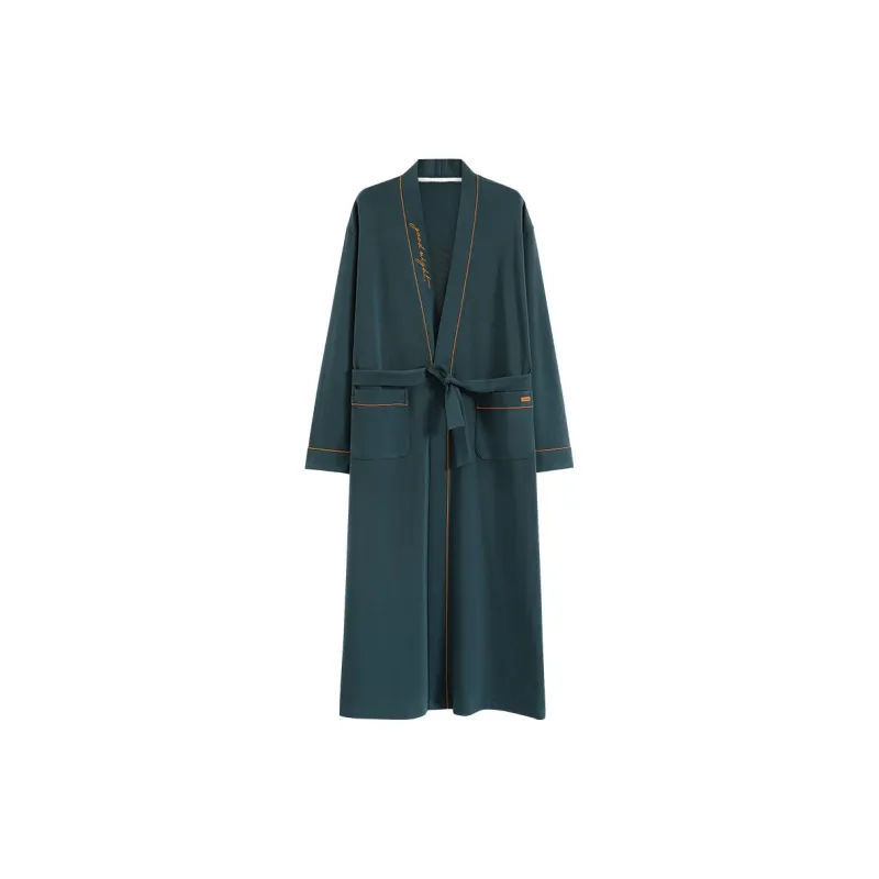 Qiao Ni Tong Pajama Robe Men's Blue Green-0