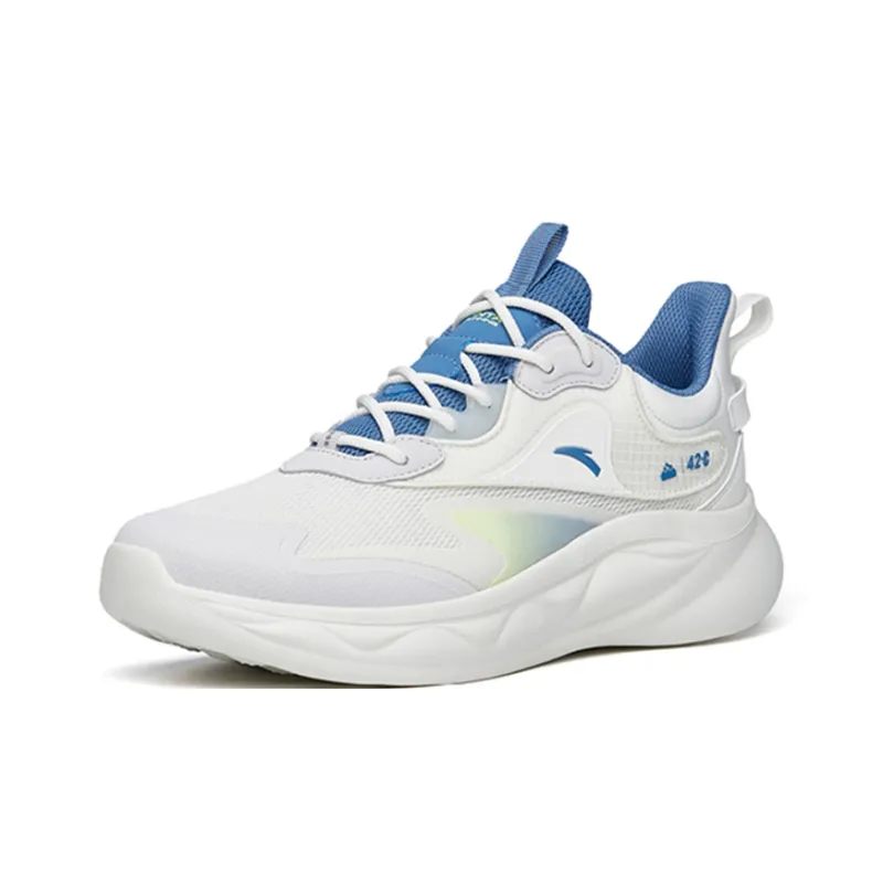 Anta Mianbomb 2 Cushioned Slip-Resistant Abrasion-Resistant Breathable Low-Top Running Shoes Men's White Blue-1