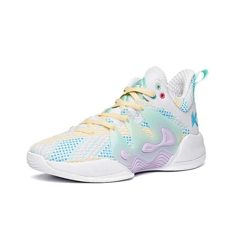 ANTA Mountain 1 Basketball Shoes Men Low Top ANTA White/Polka Dot Blue/Light Purple-1