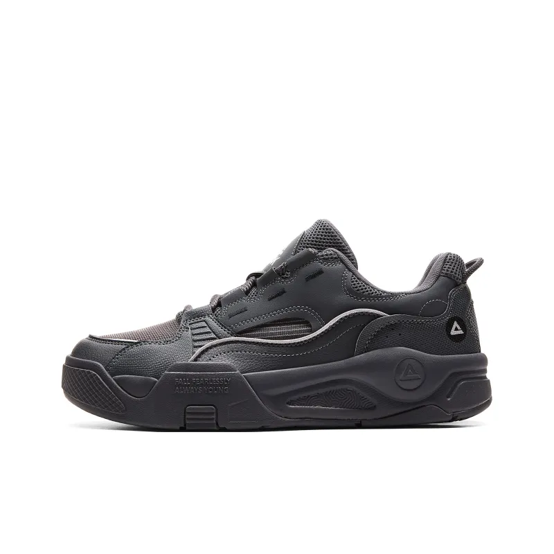 PEAK State Pole Roaming Cushioned Wear-Resistant Breathable Slip-Resistant Low-Top Skateboard Shoes Men's Dark Gray-0