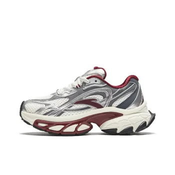Anta Star Moon Cushioned Slip Resistant Height Increasing Low Top Casual Shoes Women's White Silver Gray