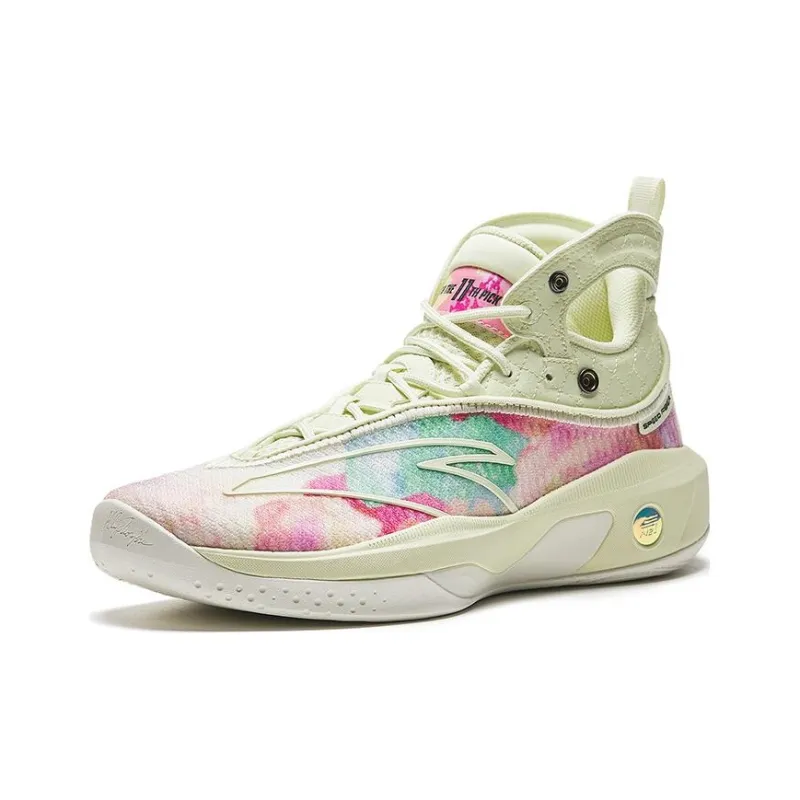 Anta KT8 KT 8 Four Fruits Soup Anti Slip Wear Resistant High Top Basketball Shoes Men's Green Red-2