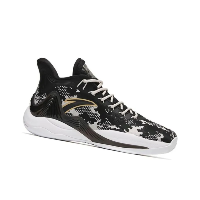 Anta Mountain 2 Cushioning Anti Slip And Wear Resistant Coverage Support Mid Top Basketball Shoes Men's Black Gray-1