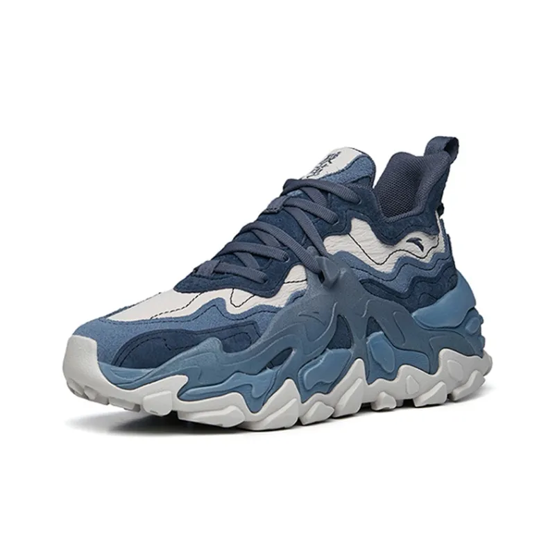 Anta Broken Cocoon 2.0 Breathable And Wear resistant Low Top Casual Shoes Women's Gray Blue-2