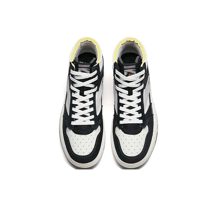 Anta Street Naughty Anti Slip Wear Resistant Mid Top Skateboard Shoes Men's Black White Gray-2