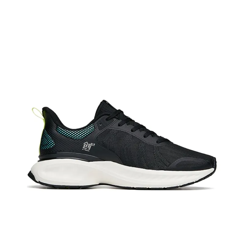 Anta Tron 1.5 Cushioning, Slip Resistant, Abrasion Resistant, Breathable Low Top Running Shoes Men's Black Gray Yellow-1