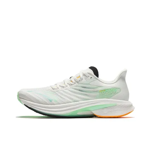 ANTA MACH Mach 4.0 Running Shoes Men Low-Top Pure White/Basic Black/Fluorescent Crystal Green