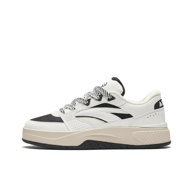 Anta Arrogant Travel Anti Slip Wear Resistant Low Top Skateboard Shoes Women's White Black-0