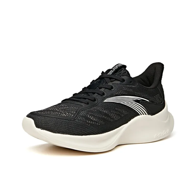Anta A Shock Slip Resistant Breathable Low Top Running Shoes Women's Black White Casual-1
