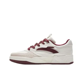 Anta C37 Series Anti Slip Wear Resistant Low Top Skateboard Shoes Women's White Red Gray
