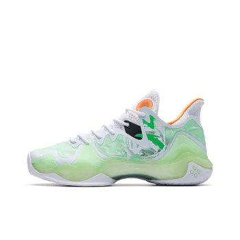 Anta Shock Wave 4 Low Top Performance Basketball Shoes Men's White Green