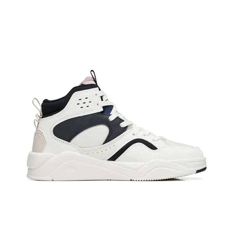 Anta Flame 3.0 Warm And Wear Resistant High Top Skateboard Shoes Women's White Black Purple-1