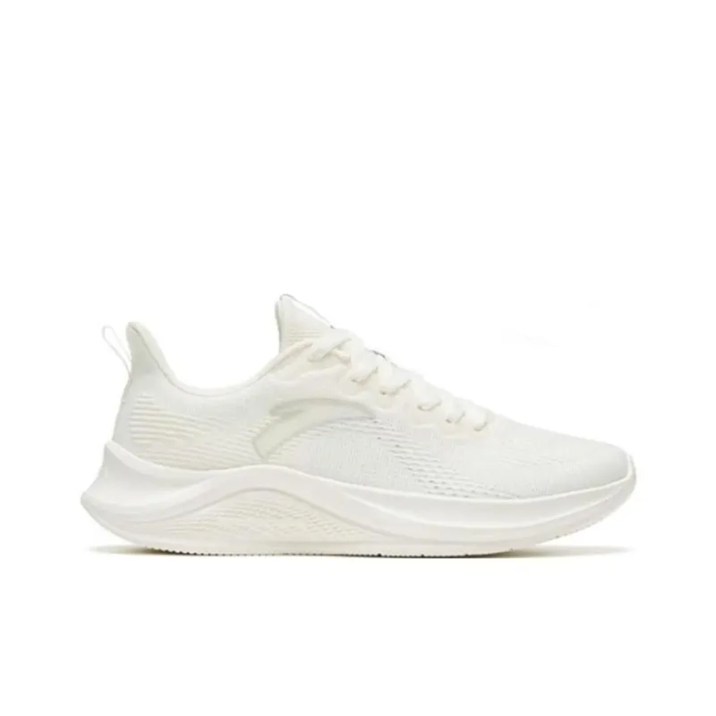 Anta Flyknit Cushioned Slip Resistant Abrasion Resistant Low Top Running Shoes Men's White-1