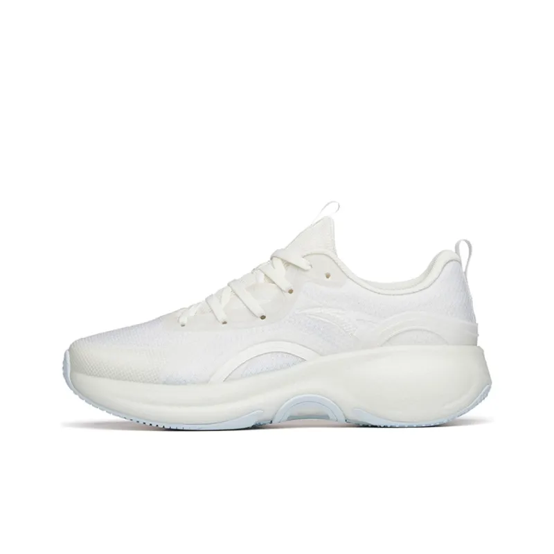 Anta Sugar Core Bubbles 3.0 Anti Slip Wear Resistant Low Top Running Shoes Women's Ivory White-0