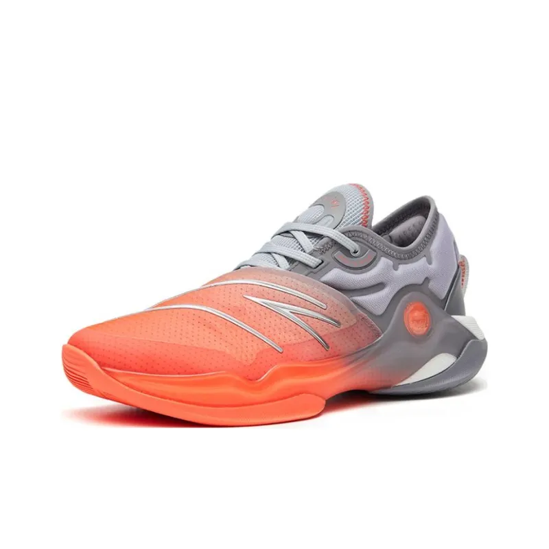 Anta Skyline 1 Low Lift Air Cushioning Anti Slip And Wear Resistant Low Top Basketball Shoes Men's Gray Orange-2