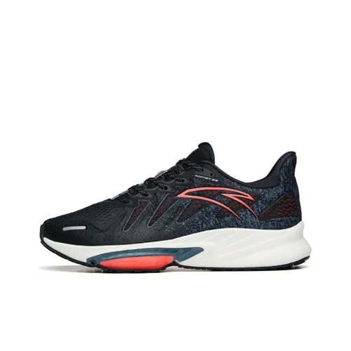 ANTA Rocket 3.0 Running Shoes Men Low-Top Black/Gray Shadow Green/Neon Bright Deep Red