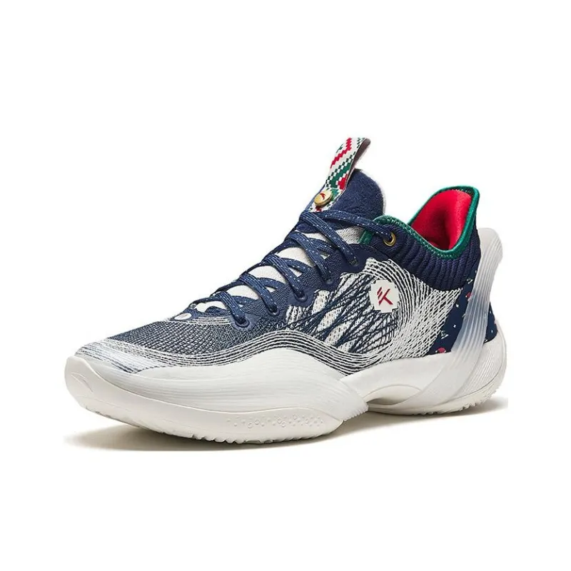 Anta Three point Rain1.0 Cushioning Wear Resistant Low Top Basketball Shoes Men's Blue White-1