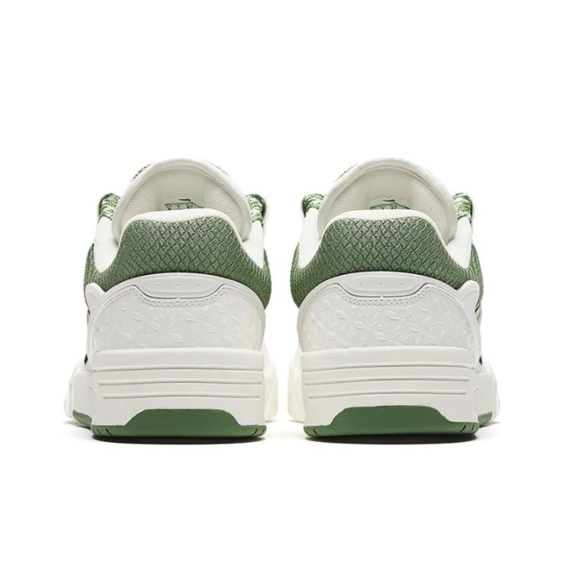 Anta AOJIE Slip Resistant Cushioning Low Top Skateboard Shoes Men's White Green-2