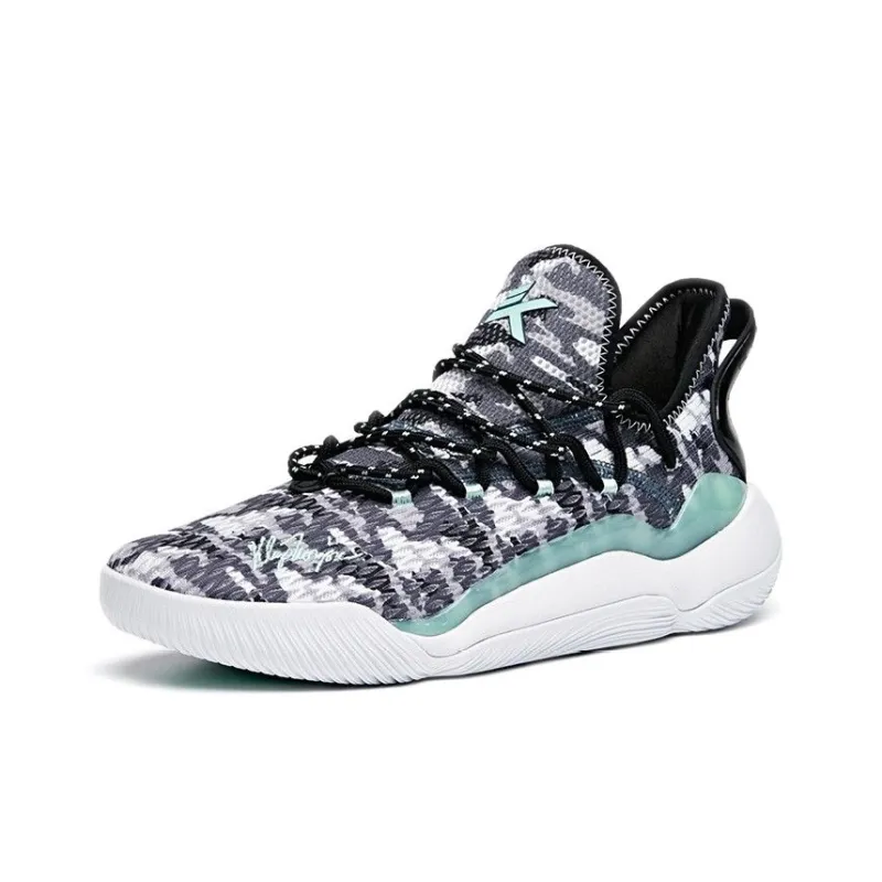 Anta Light Cavalry 5 Cushioning Anti-Slip And Wear-Resistant Low-Top Basketball Shoes Men's Gray Black White-1