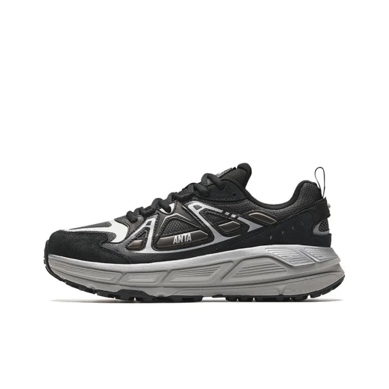 Anta Engine Cushioning Anti Slip And Wear Resistant Low Top Casual Shoes Men's Black Gray Color-0